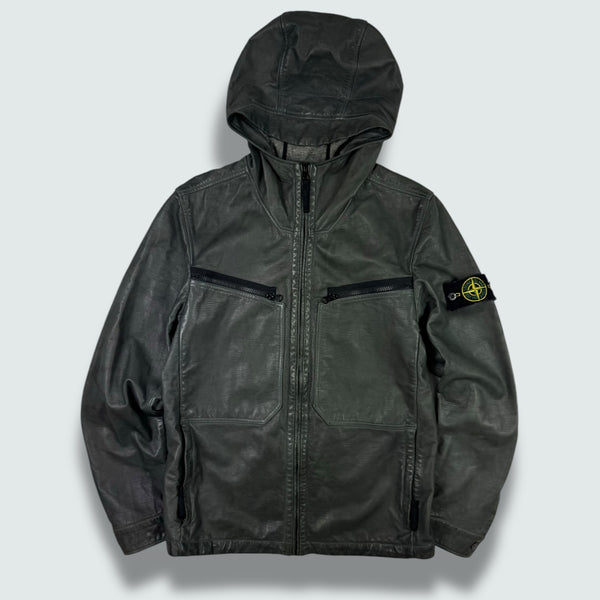 Stone Island Lightweight Leather Felpa Medium