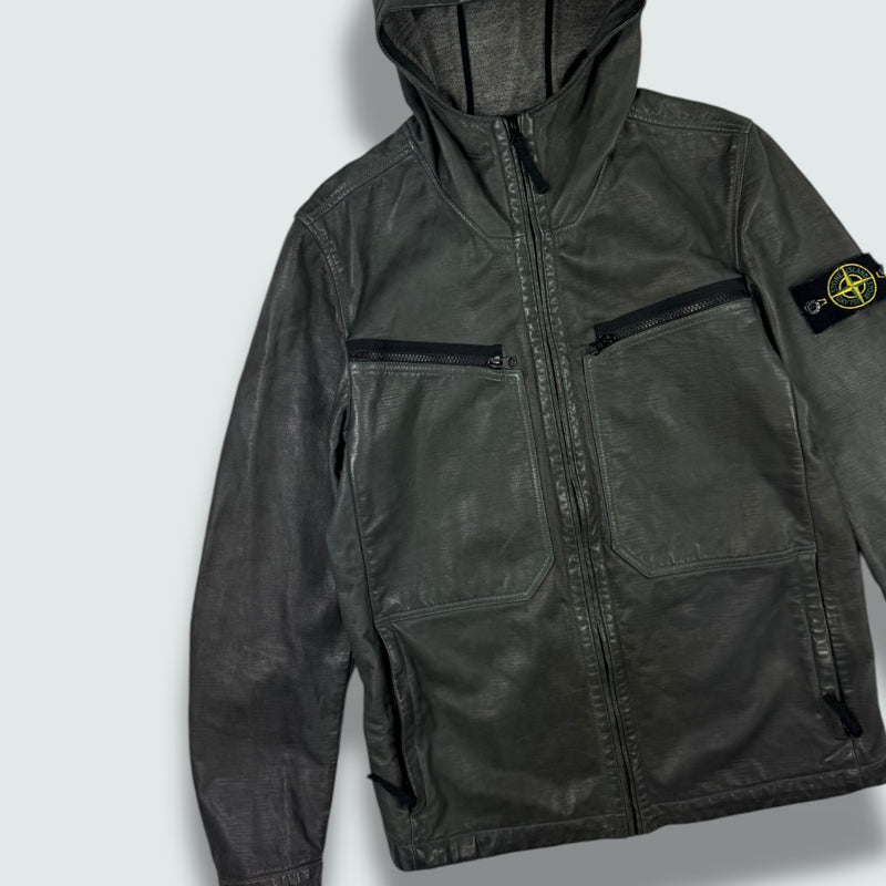 Stone Island Lightweight Leather Felpa Medium