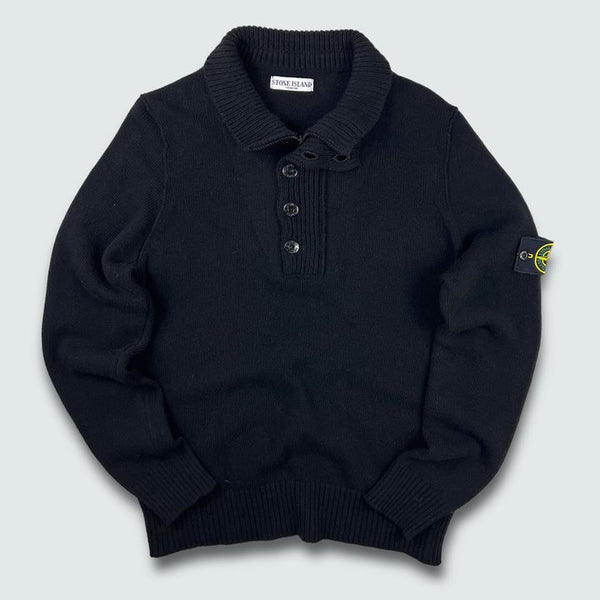 Stone Island Wool Quarter Button Pullover Small